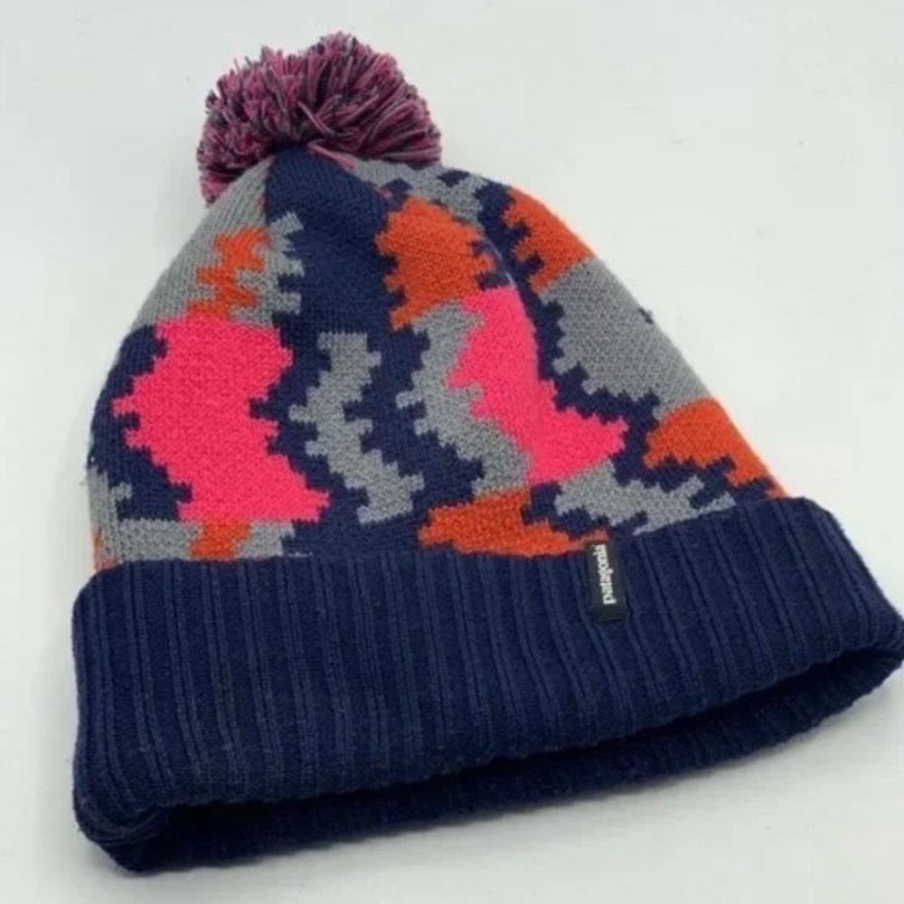 Patagonia Snowbelle pompom double thick knit beanie hat